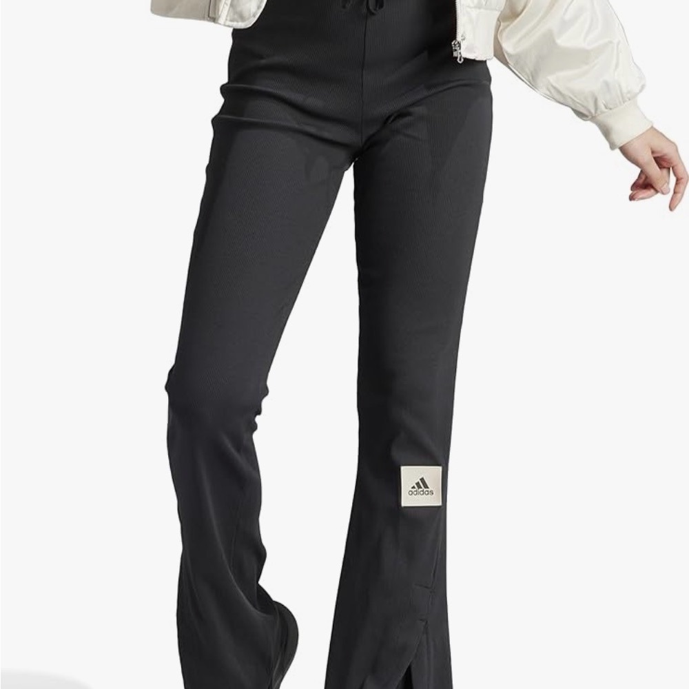 adidas Black High-Rise Performance Leggings with Logo Patch